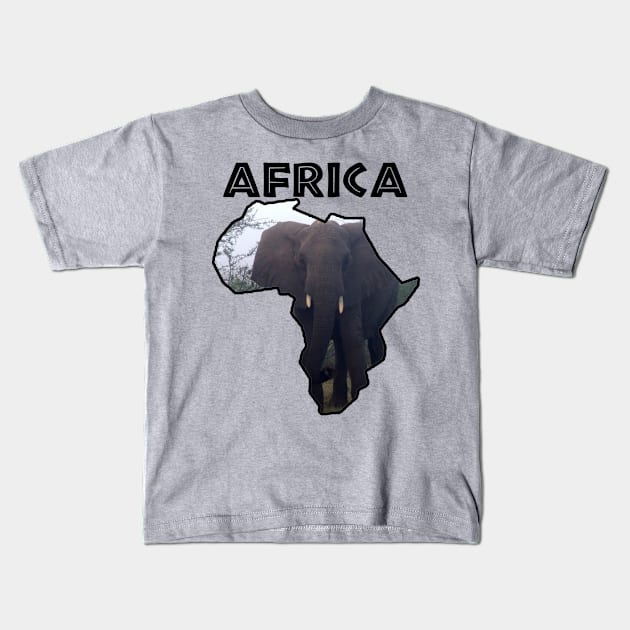 Africa Wildlife Continent Elephant Mist Kids T-Shirt by PathblazerStudios